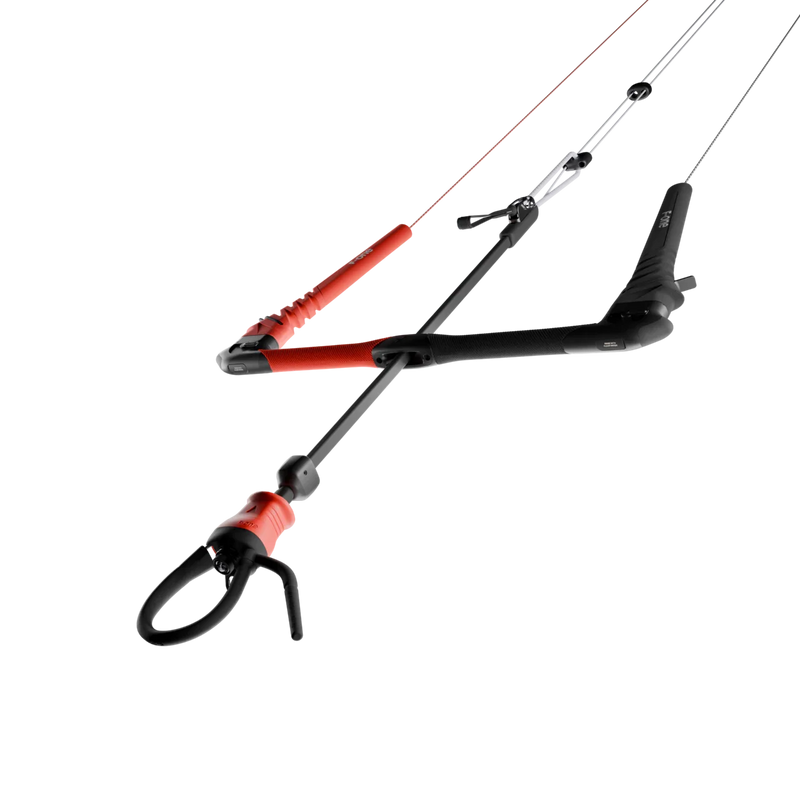 Barra de controle para kitesurf preta e vermelha, produto Orca Sports
