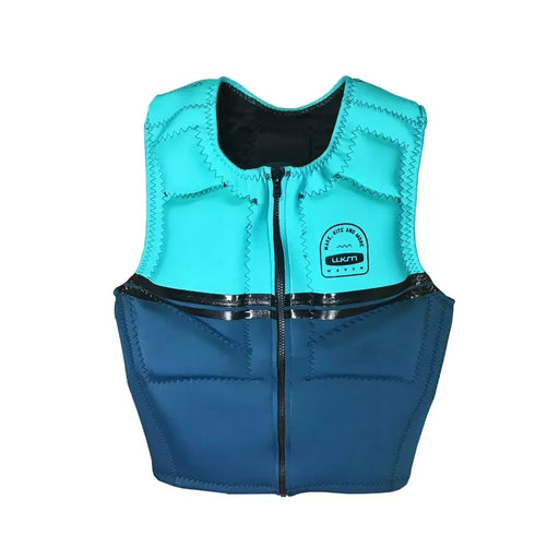 Colete salva-vidas azul e turquesa para kitesurf e esportes aquáticos na Orca Sports