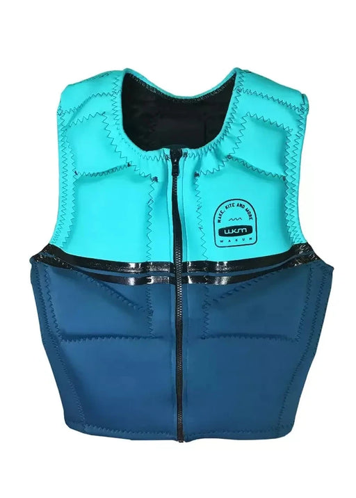 Colete salva-vidas azul e turquesa para kitesurf e esportes aquáticos na Orca Sports