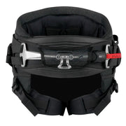 Cinturão de kitesurf Prolimit preto com barra, detalhes em vermelho, vendido na Orca Sports
