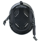 Vista interna de capacete preto esportivo para kitesurf da Orca Sports, com acolchoamento e tiras.