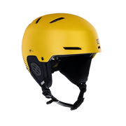 Capacete esportivo amarelo moderno Orca Sports, com ventilação e viseira para kitesurf ou wing.
