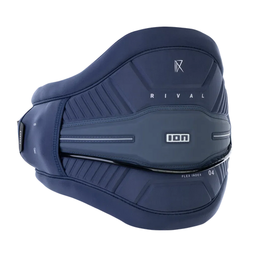 Cinturão harness ION Rival azul escuro para kitesurf, vendido na Orca Sports.