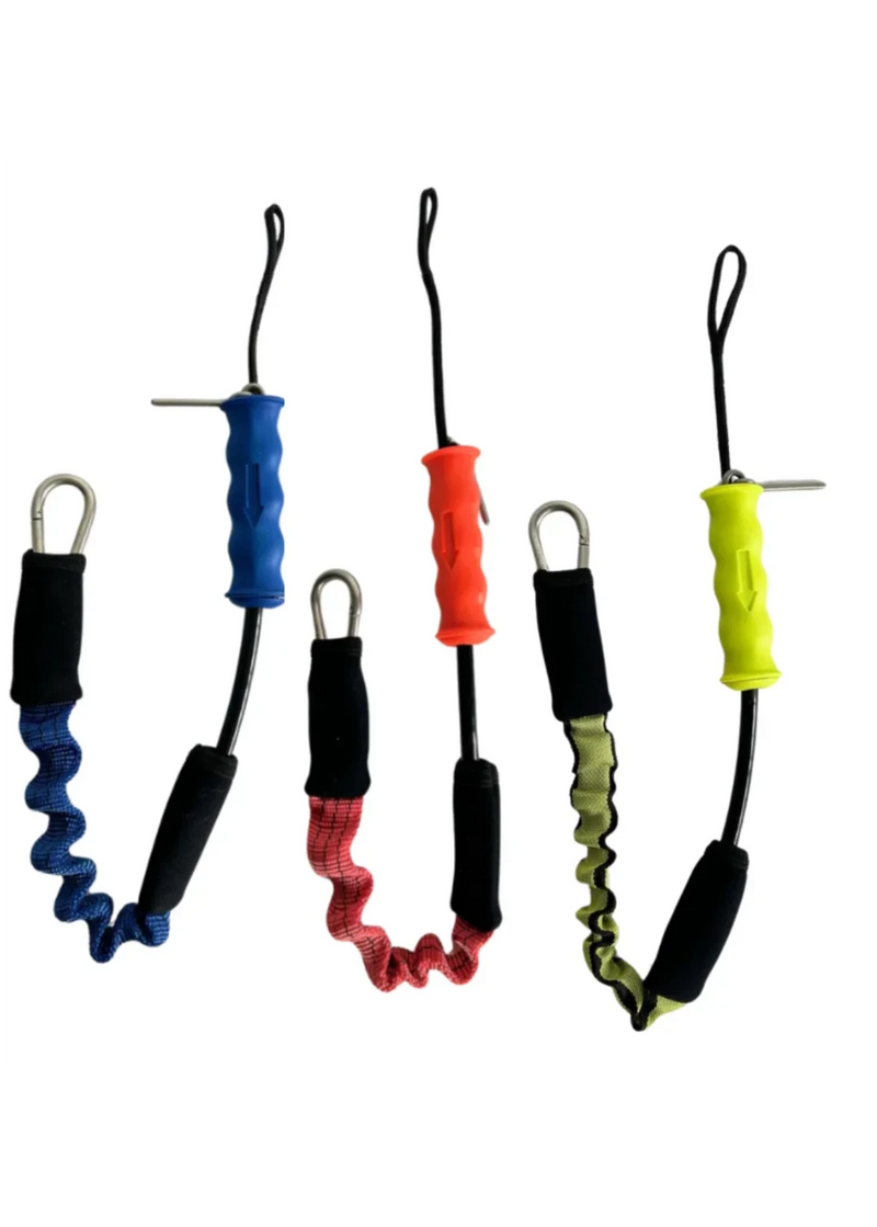 Leashes para kitesurf coloridos com alças e mosquetão, Orca Sports