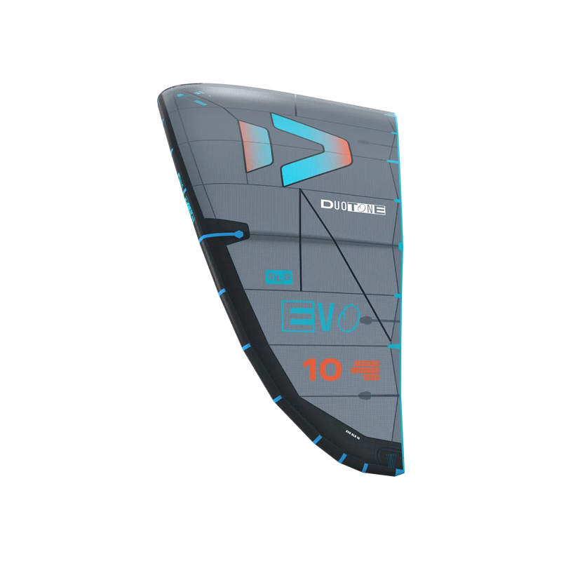 Pipa Duotone Evo 10 cinza e azul para kitesurf, destaque em equipamentos Orca Sports