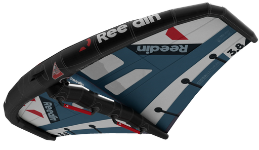Asa Reedin SuperNatural 3.8 para wing foil, destaque para detalhes e alças, Orca Sports