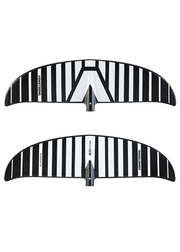 Asa para wingfoil Armstrong CF1200 preta e branca, vista superior e inferior, Orca Sports