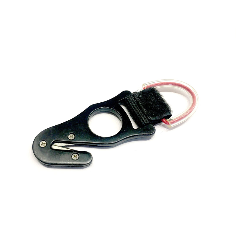 Faca de segurança para kitesurf Prolimit preta, com alça e velcro, produto Orca Sports