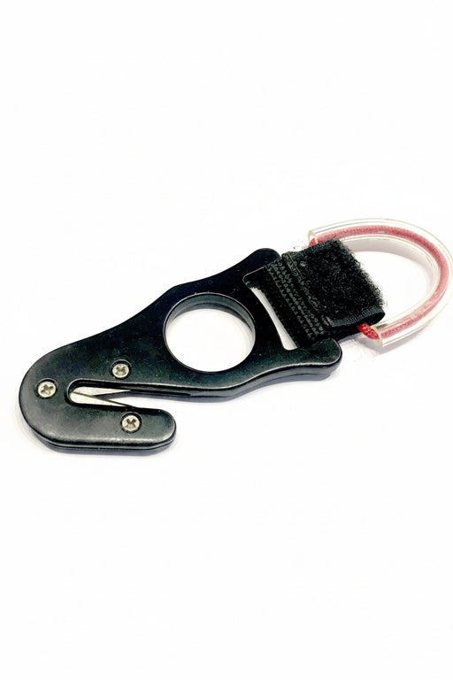 Faca de segurança para kitesurf Prolimit preta, com alça e velcro, produto Orca Sports