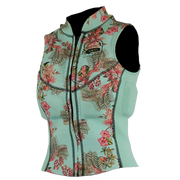 Colete neoprene feminino floral verde para kitesurf e esportes aquáticos Orca Sports