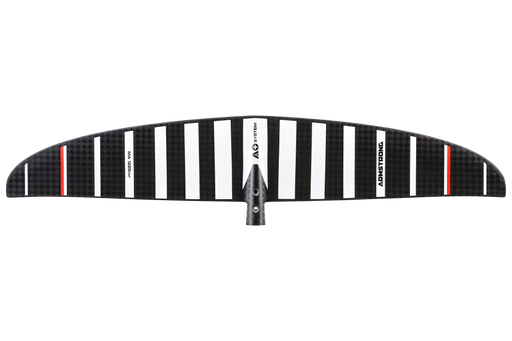 Asa dianteira de hidrofoil Armstrong MA1225 preta com listras brancas, acessório para kitesurf
