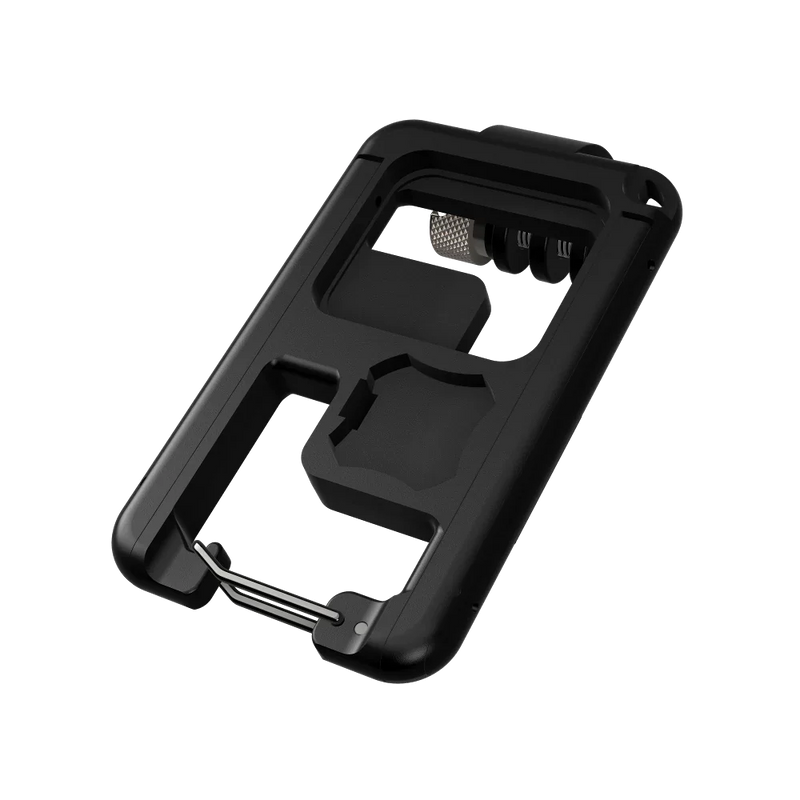 Ferramenta multifuncional preta com mosquetão para GoPro, ideal para esportes e viagens Orca Sports.