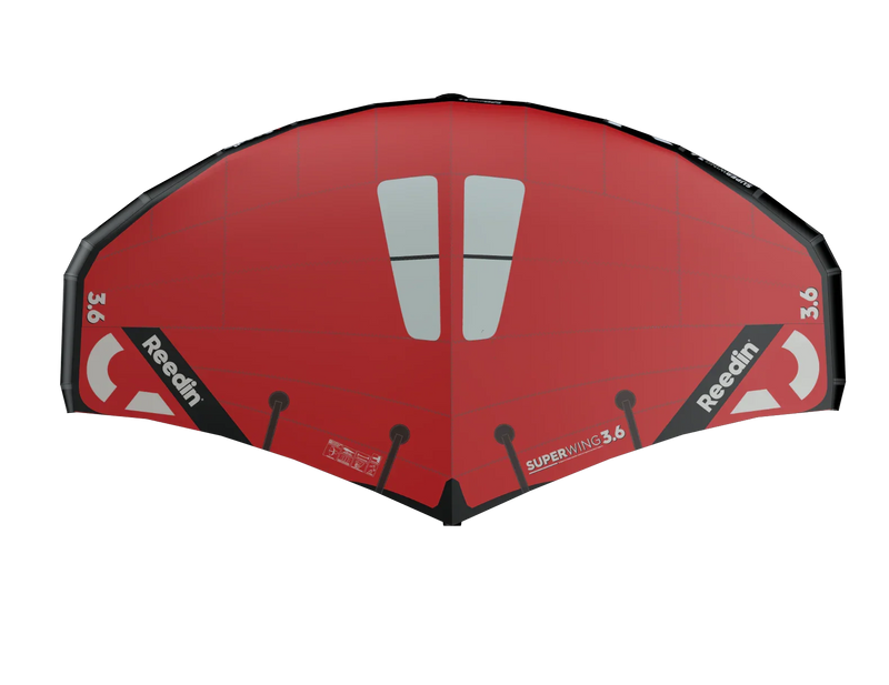 Asa de wingfoil Reedin SuperWing 3.6 vermelha para kitesurf, destaque na Orca Sports.