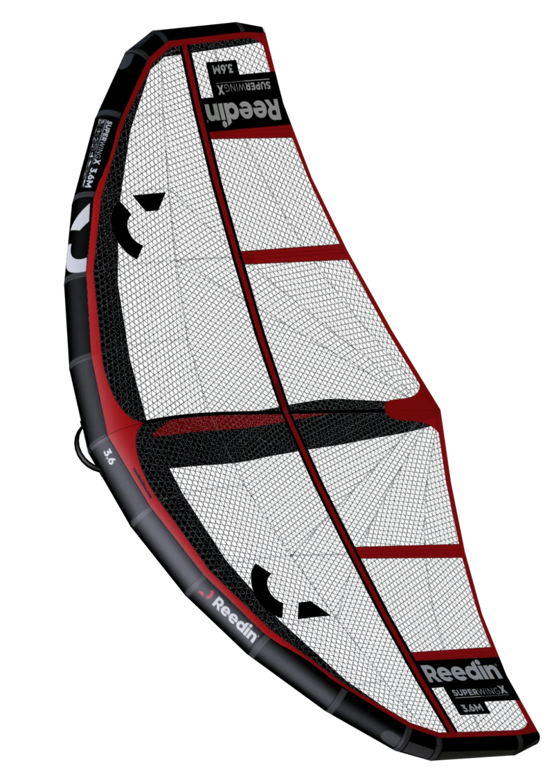Asa wing foil Reedin Superwing X 3.6m preta e vermelha para kitesurf, Orca Sports