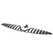 Asa frontal de foil para kitesurf e wing Orca Sports, preta e branca em padrão listrado.