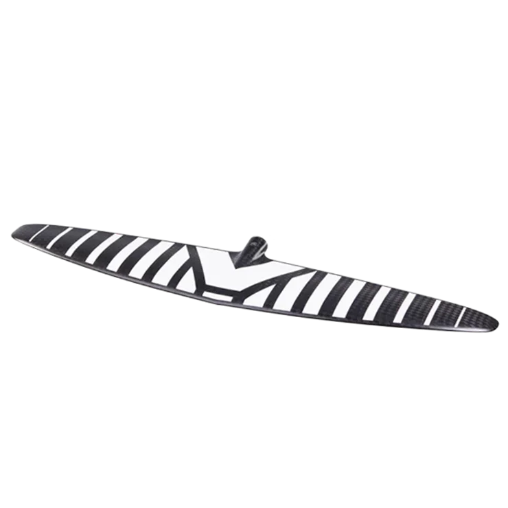 Asa frontal de foil para kitesurf e wing Orca Sports, preta e branca em padrão listrado.