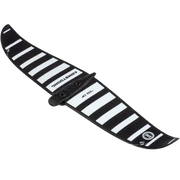 Asa traseira Armstrong 222 cm para foil kitesurf, preta com listras brancas, peça esportiva.